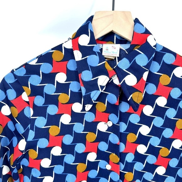 VINTAGE Hilton Head Sportswear 70s Music Note Blouse 11/12 - Picture 2 of 9
